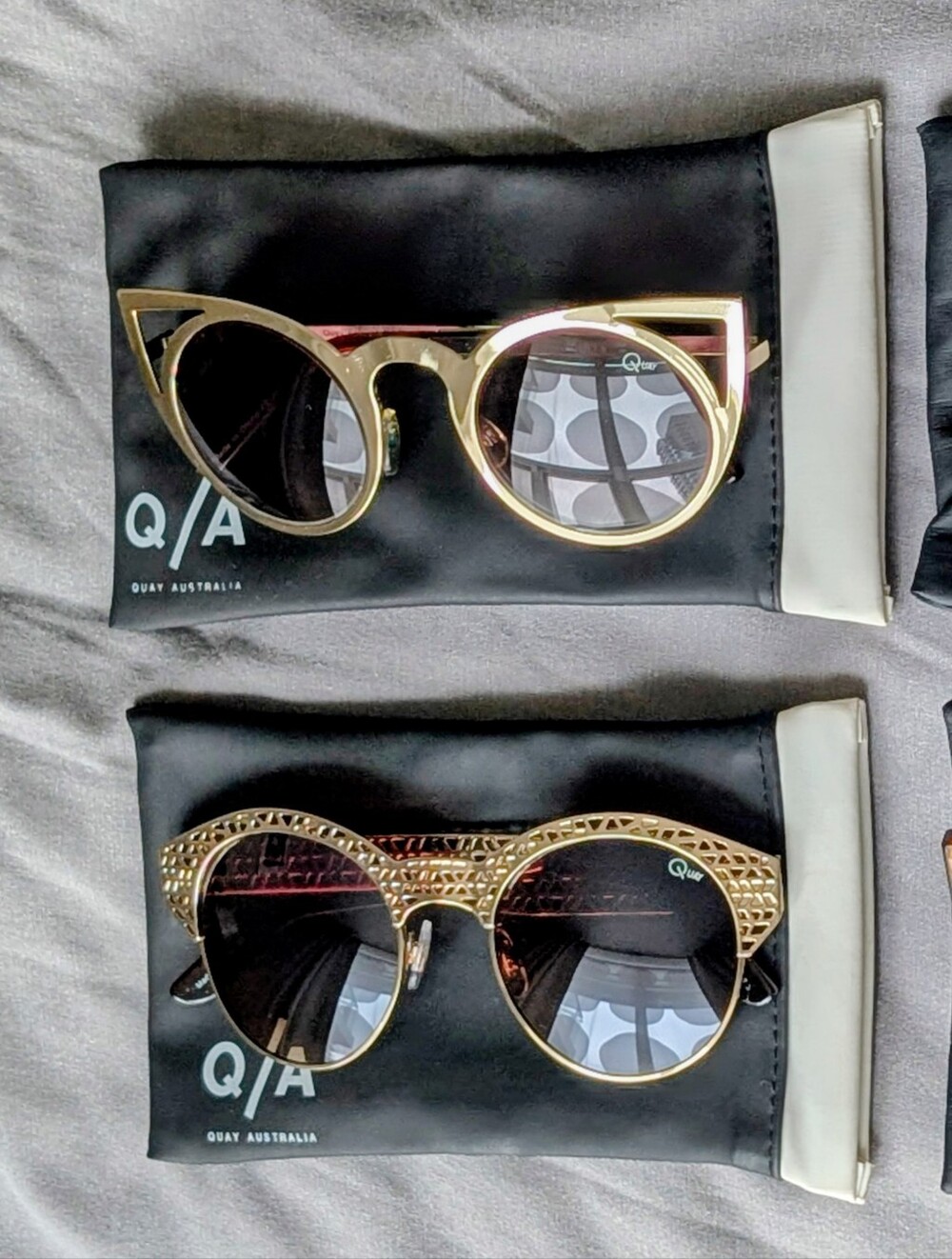Quay Australia Sunglasses Collection with Gold and Pink Accents